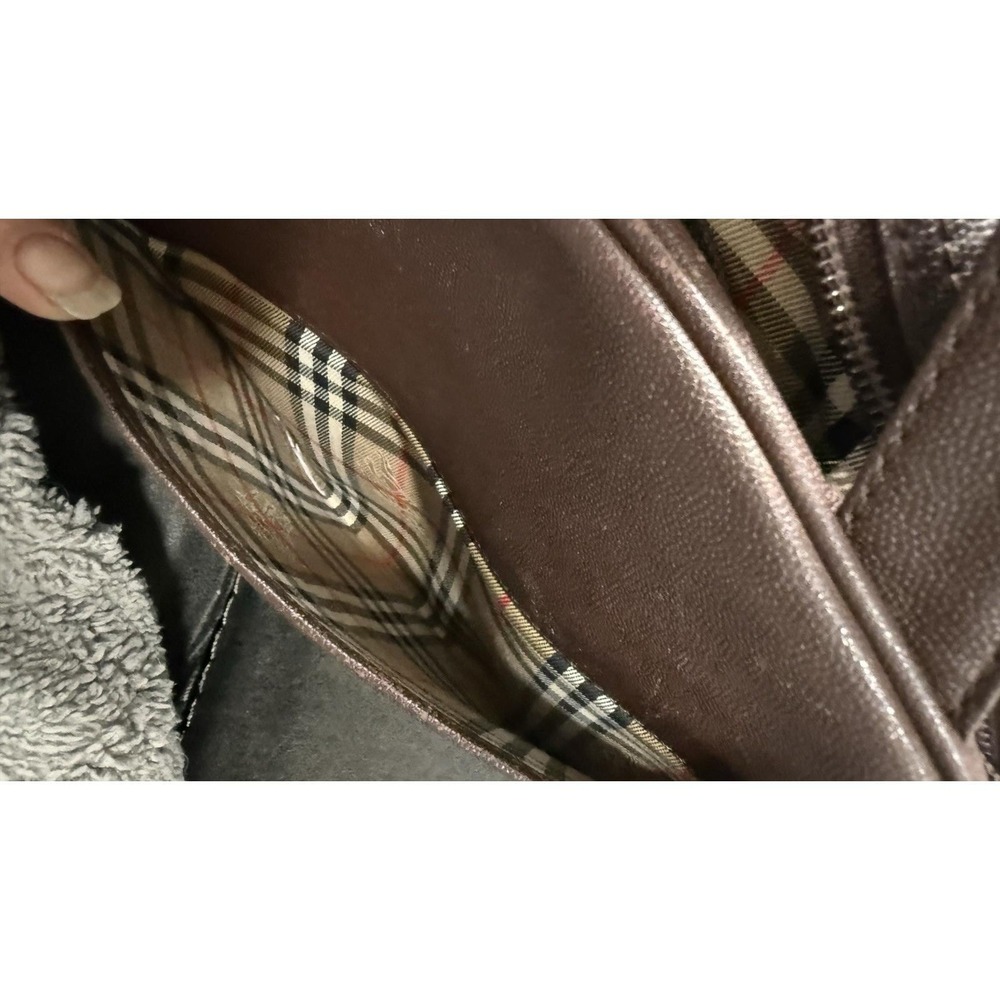 Vintage BURBERRY Hand bag Brown Leather & Suede Authentic Purse With COA - Picture 6 of 13